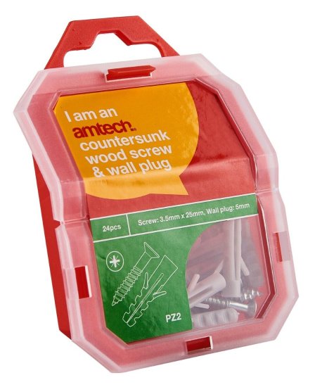 (image for) AMTECH COUNTERSUNK WOOD SCREW-24PC