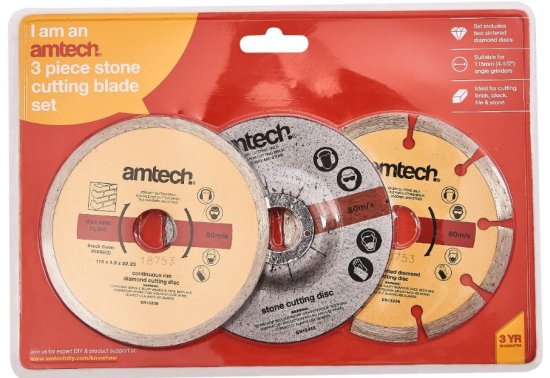 (image for) AMTECH DIAMOND AND CUT OFF BLADE SET -3PC