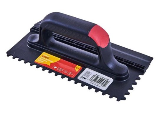 (image for) AMTECH NOTCHED ADHESIVE TROWEL WITH SQUEEGEE BLADE -6MM