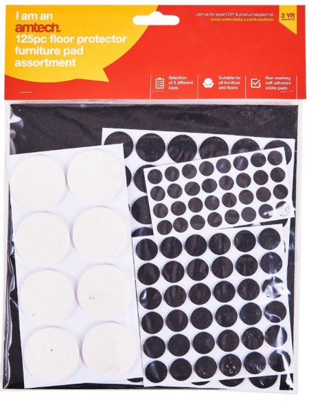 (image for) AMTECH SELF ADHESIVE FLOOR PROTECTOR PADS -125S