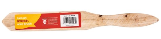 (image for) AMTECH 4 ROW WIRE BRUSH WITH WOODEN HANDLE-STD
