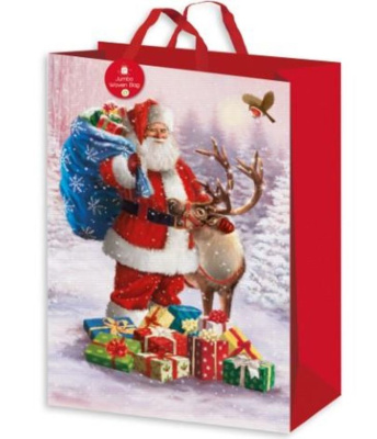 (image for) XMAS GIFT BAG WOVEN TRAD SANTA