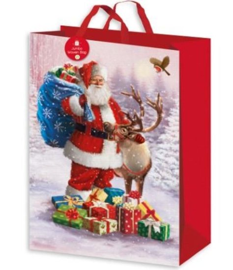 (image for) XMAS GIFT BAG WOVEN TRAD SANTA