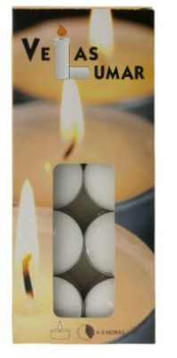 (image for) LUMAR TEALIGHT CANDLE WHITE - 5-10HRS