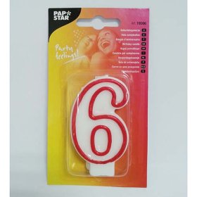 (image for) PAPSTAR BIRTHDAY CANDLE '6' - 7.3CM