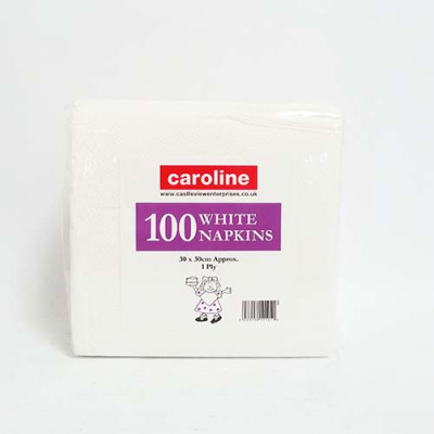 (image for) Caroline 1ply White Napkins 100S