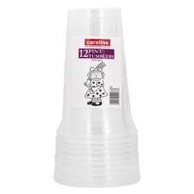 (image for) Caroline Plastic 1 Pint Cups 12S- 1PINT