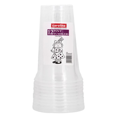 (image for) Caroline Plastic 1 Pint Cups 12S- 1PINT