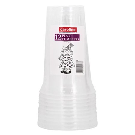 (image for) Caroline Plastic 1 Pint Cups 12S- 1PINT