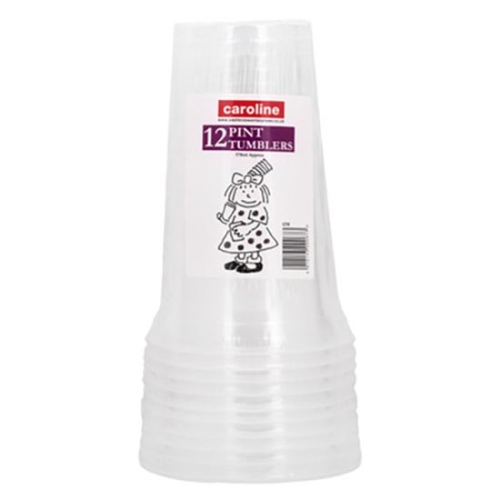 (image for) Caroline Plastic 1 Pint Cups 12S- 1PINT