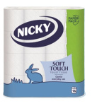 (image for) Nicky Soft Touch toilet tissue 16-Roll 2-Ply (16x5) White - Paper Pack