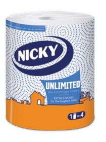 (image for) NICKY Unlimited Strong 250 sheet kitchen towel 1-Roll 3-Ply (1x6) White