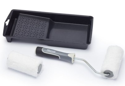 (image for) HARRIS ULTIMATE WALLS & CEILINGS MEDIUM PILE ROLLER SET WITH SPLATTER CONTROL FOR LESS MESS WITH SUPERIOR FINISH - 4INCH