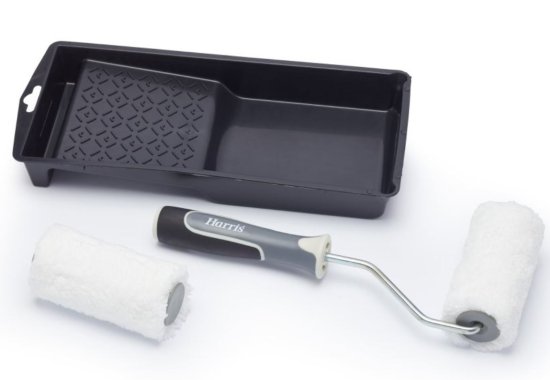 (image for) HARRIS ULTIMATE WALLS & CEILINGS MEDIUM PILE ROLLER SET WITH SPLATTER CONTROL FOR LESS MESS WITH SUPERIOR FINISH - 4INCH