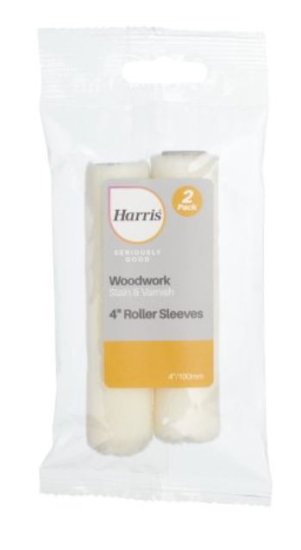 (image for) HARRRIS SERIOUSLY GOOD WOOD WORK STAIN & VARNISH SLEEVE - 4INCHX2S