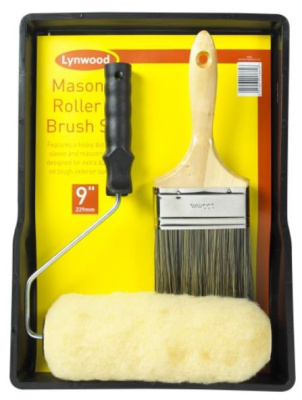 (image for) LYNWOOD MASONRY ROLLER TRAY & PAINT BRUSH - 9INCH