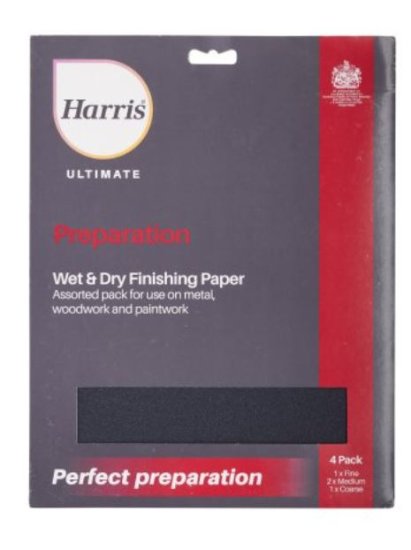 (image for) HARRIS ULTIMATE PREPARATION WET & DRY FINISHING PAPER ASSORTED - 4S