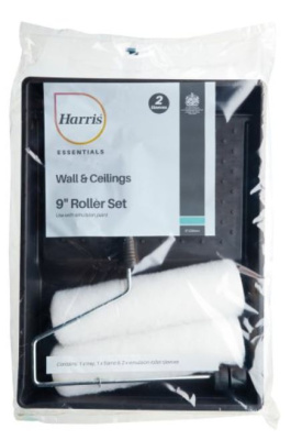 (image for) HARRIS ESSENTIALS WALLS & CEILINGS ROLLER SET TWIN SLEEVE - 30MM/9INCH