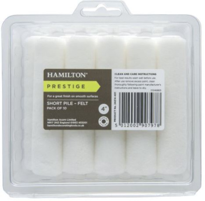 (image for) HAMILTON PRESTIGE SHORT PILE MINI ROLLER SLEEVES - 10S - 4INCH