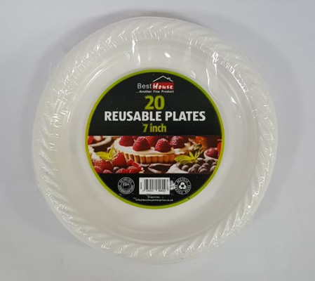 (image for) BB PLASTIC REUSABLE PLATE 20S