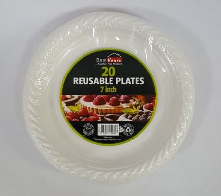 (image for) BB PLASTIC REUSABLE PLATE 20S