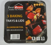 (image for) BB FOIL BAKING TRAYS+LIDS 4S