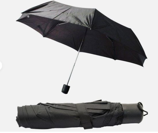 (image for) UMBRELLA MINI BLK/GLD HANDLE