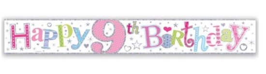 (image for) SEL B/DAY BANNER AGE 9 GIRL