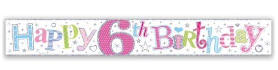 (image for) SEL B/DAY BANNER AGE 6 GIRL