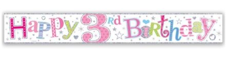 (image for) SEL B/DAY BANNER AGE 3 GIRL