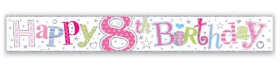 (image for) SEL B/DAY BANNER AGE 8 GIRL
