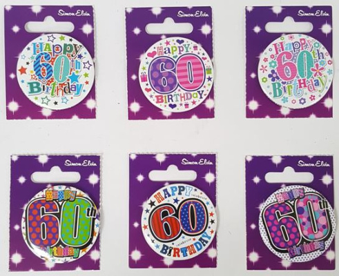 (image for) SEL B/DAY BADGES- 60TH B\'DAY