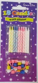 (image for) SEL SPIRAL CANDLES/GLITTER AST