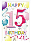 (image for) SEL B/DAY CARD- AGE 15 GIRL