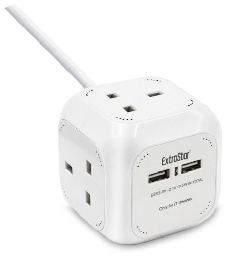 (image for) E/STAR CUBE SOCKET 4WAY WHITE