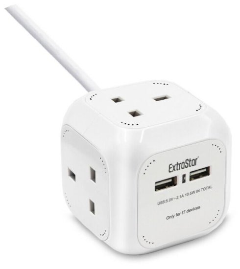 (image for) E/STAR CUBE SOCKET 4WAY WHITE