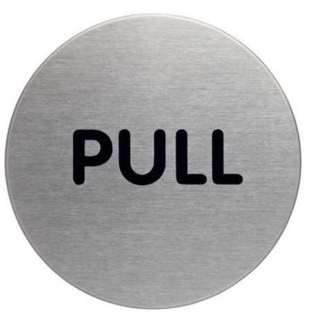 (image for) T-T PULL DOOR SIGN S/STELL