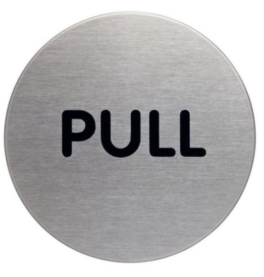 (image for) T-T PULL DOOR SIGN S/STELL