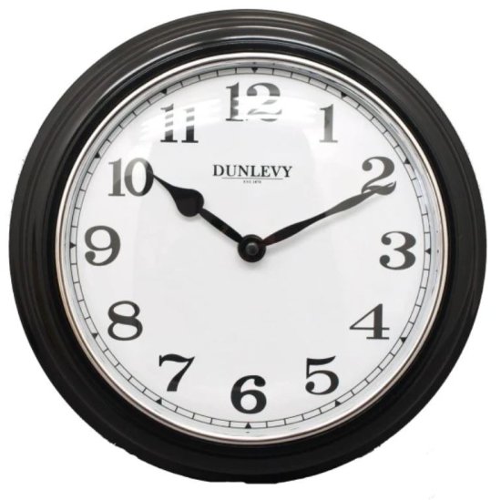 (image for) DUNLEVY WALL CLOCK DEEP BLACK