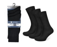 (image for) RJM MENS SOCKS PLAIN BLACK 3PK - (6-11)