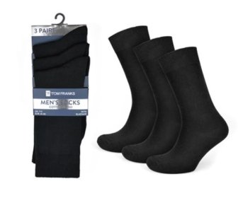 (image for) RJM MENS SOCKS PLAIN BLACK 3PK - (6-11)