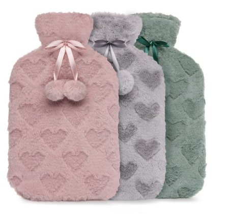 (image for) HOT WATER BOTTLE+COVER EMBOSSE - 2L