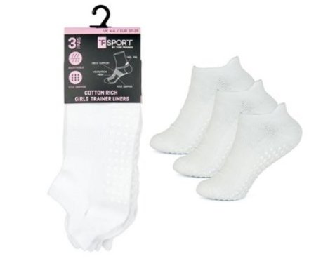 (image for) RJM GIRL TRAINER SOCKS WHITE3P