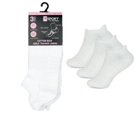 (image for) RJM GIRL TRAINER SOCKS WHITE3P