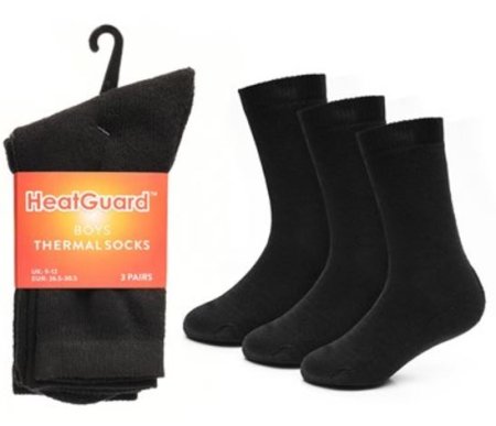 (image for) RJM BOYS SOCKS THERMAL BLACK