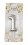 (image for) SIL B/DAY CANDLE BALLON SILV 1