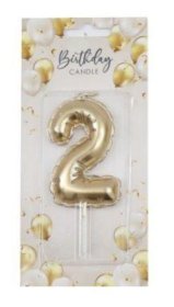 (image for) SIL B/DAY CANDLE BALLON GOLD 2