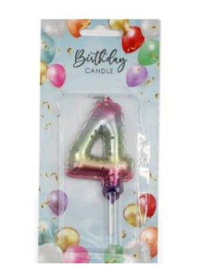 (image for) SIL B/DAY CANDLE BALLON R/B 4