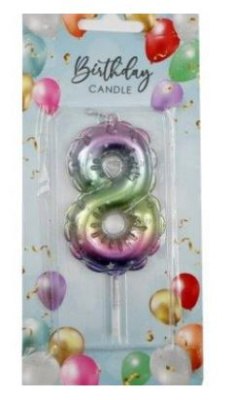 (image for) SIL B/DAY CANDLE BALLON R/B 8