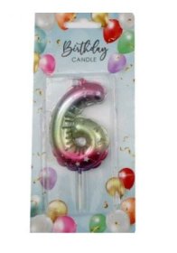 (image for) SIL B/DAY CANDLE BALLON R/B 6